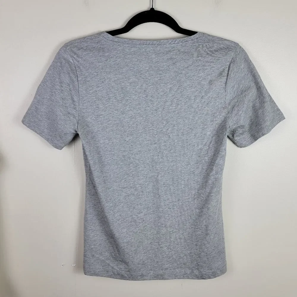 Acne Studios Dorla Solid Grey Cotton Short Sleeve Top Shirt